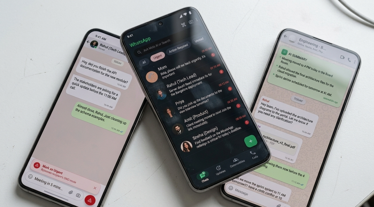 WhatsApp Redesign Full Mockup
